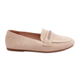 Mocassins beiges en suède écologique pour femmes Ladite Mocassins beiges en suède écologique pour femmes Ladite