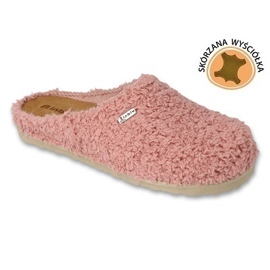 Chaussons femme Inblu avec empiècement en cuir 155D137 rose