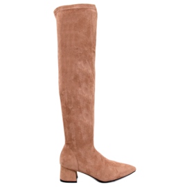Mousquetaires à talons bas Diondre Camel beige
