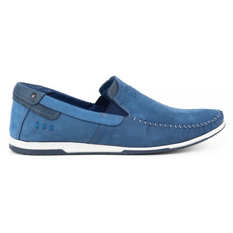 KOMODO Mocassins cuir homme 876 bleu