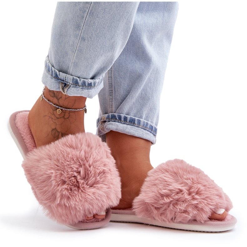 Chaussons femme avec fourrure, rose Vienitta Chaussons femme avec fourrure, rose Vienitta