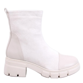 Olson Bottines à talons larges beiges