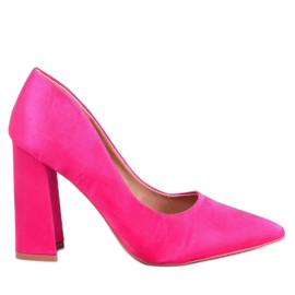Escarpins à talons hauts en satin fuchsia Astia rose