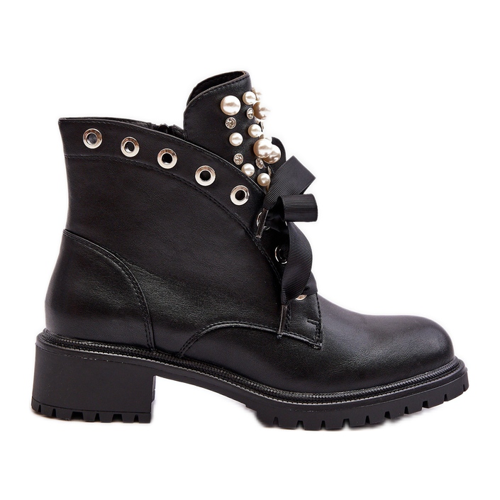 Bottes pour femmes décorées avec fermeture éclair noir Elonte le noir