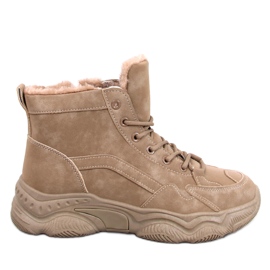 Baskets d'hiver isolées Elius Khaki beige