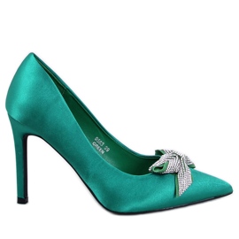 Escarpins noeud satin vert Trini