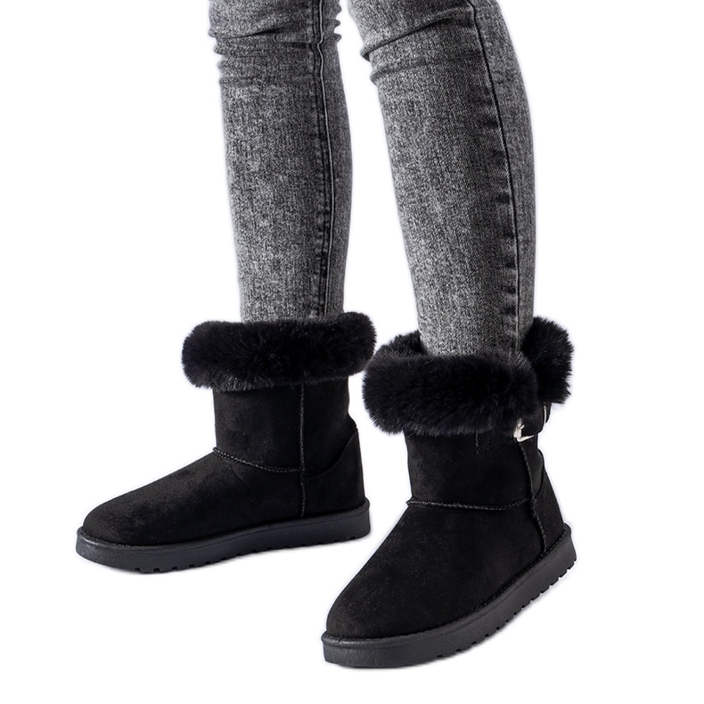 Boots de neige Borgorato noires doublées de fourrure le noir