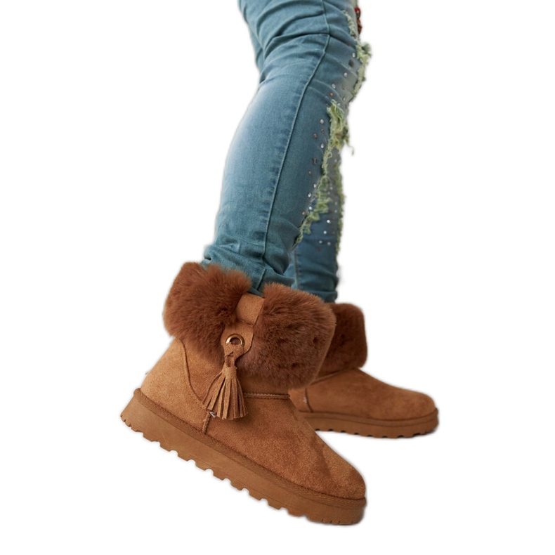 Boots de neige Geradino marron doublées de fourrure brun