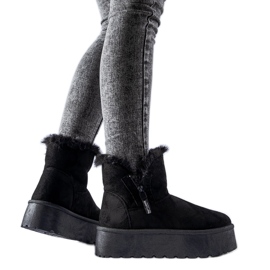 Bottes de neige noires avec plateforme Points le noir