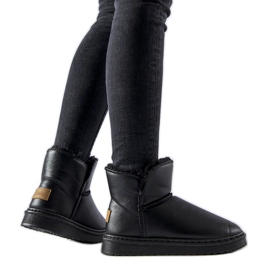 Bottes de neige isolées noires en éco-cuir Kaufman