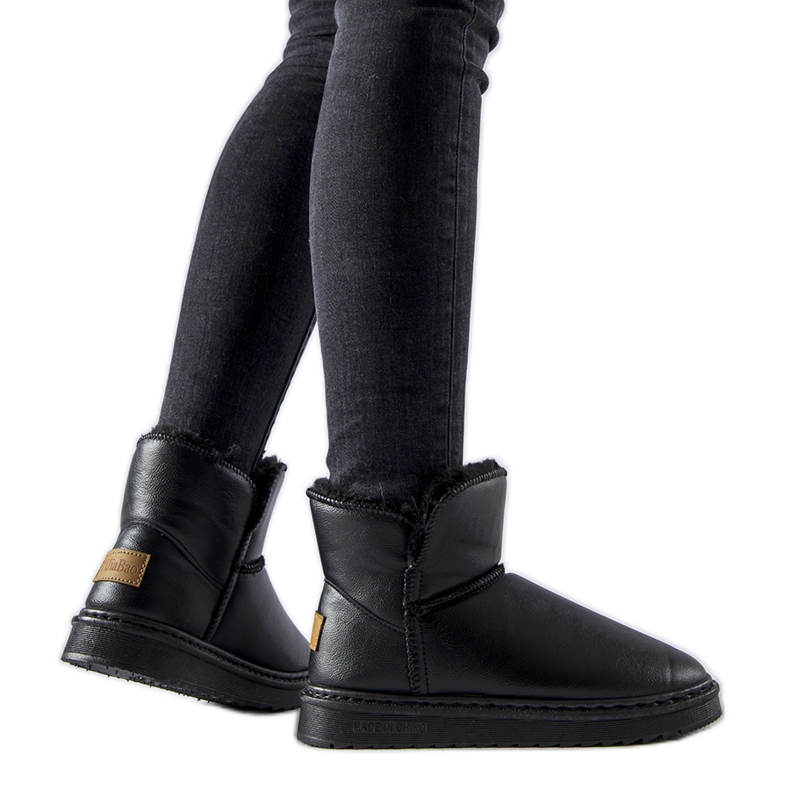 Bottes de neige isolées noires en éco-cuir Kaufman le noir