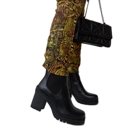 Bottines noires à talons bas de Layman le noir