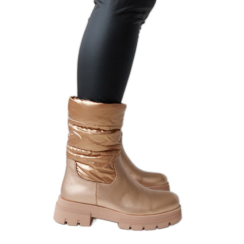 Bottines isolées métallisées avec matelassage Malvaro beige Bottines isolées métallisées avec matelassage Malvaro beige