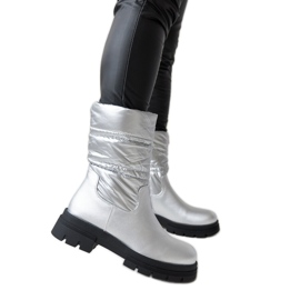 Bottines isolées argentées avec matelassage Malvaro