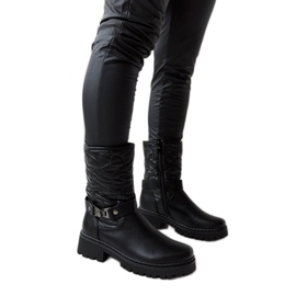 Bottines isolées noires avec bride décorative Lido le noir