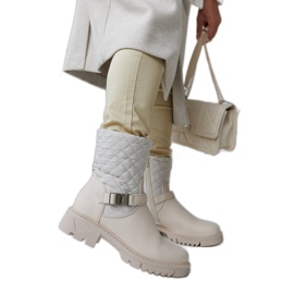 Bottines beiges avec matelassage décoratif Brembo