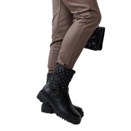 Bottines noires avec matelassage décoratif Brembo