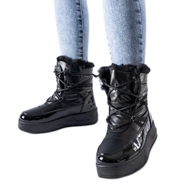 Bottes de neige Harold isolées noires vernies le noir
