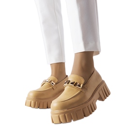 Mocassins plateforme Frisco beiges