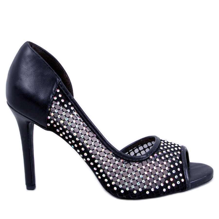 Escarpins bout ouvert Glass Black le noir