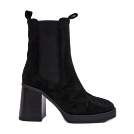 Bottes noires à talons épais Piovere pour femmes le noir