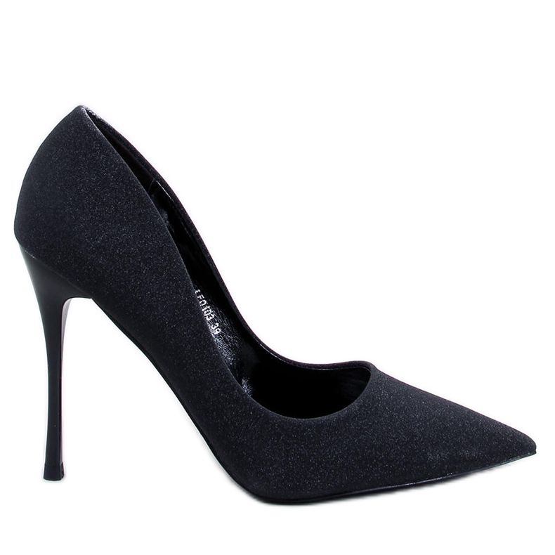 Talons hauts brillants avec particules Diamoi Black le noir