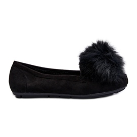 Mocassins Femme Avec Fourrure Noir Novas