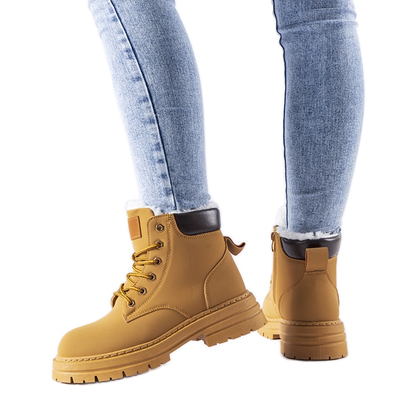 Bottes de travail isolées marron de Stevens brun