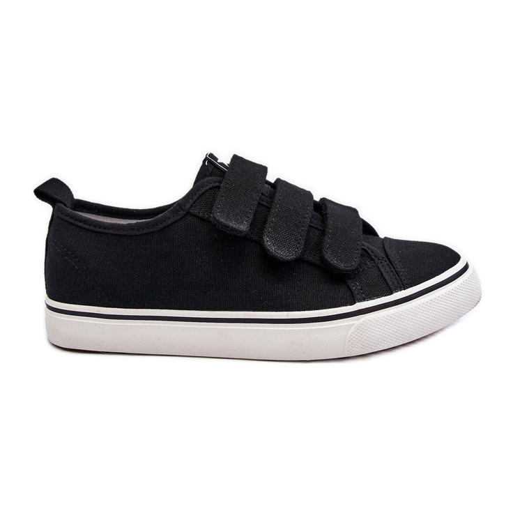 Baskets Basses Velcro Enfant Noir Dilan le noir