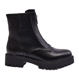 Bottines Femme Avec Fermeture Éclair Noir Tisaia