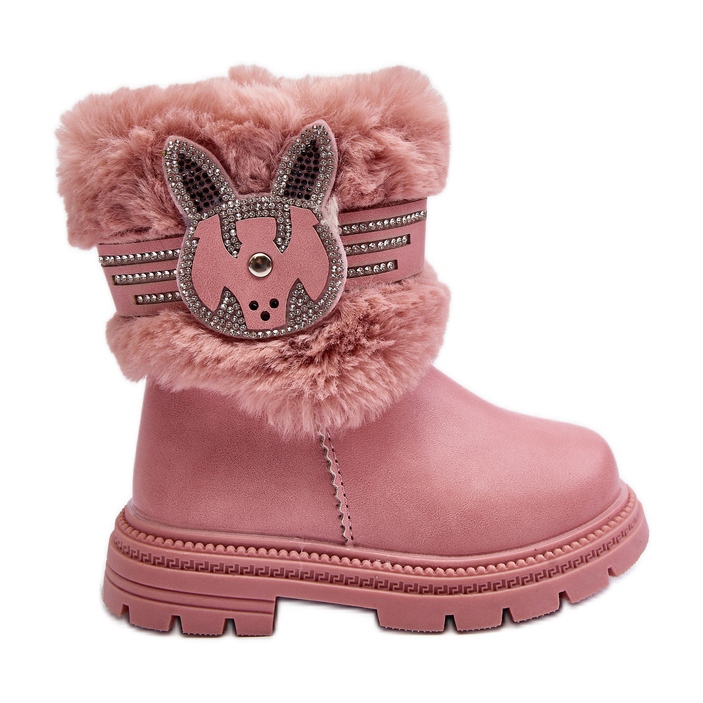 Bottes de neige pour enfants Lunami roses avec fourrure Bottes de neige pour enfants Lunami roses avec fourrure