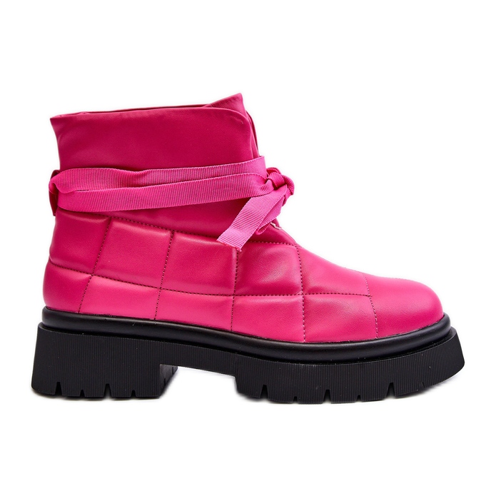 Bottines pour femmes avec matelassage et laçage, rose Bizzanti