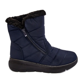 Bottes De Neige Femme Avec Fermeture Éclair Avec Fourrure, Bleu Marine Zeuna