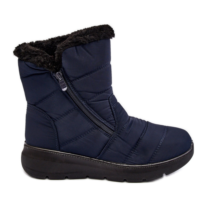 Bottes De Neige Femme Avec Fermeture Éclair Avec Fourrure, Bleu Marine Zeuna Bottes De Neige Femme Avec Fermeture Éclair Avec Fourrure, Bleu Marine Zeuna