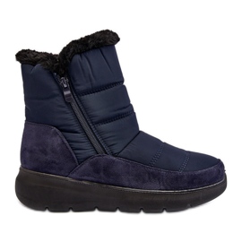 Bottes de neige avec fourrure pour femme, bleu marine Primose