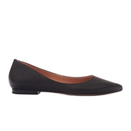 Marco Shoes Ballerines subtiles en cuir noir