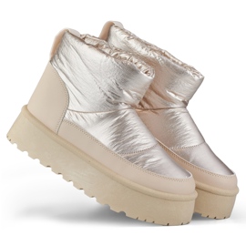 Bottes de neige d'hiver pour femme avec plateforme beige