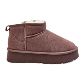 Bottes de neige basses en daim kaki Nucca à la mode beige