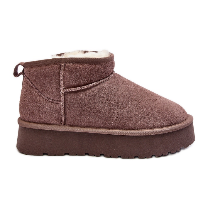 Bottes de neige basses en daim kaki Nucca à la mode beige