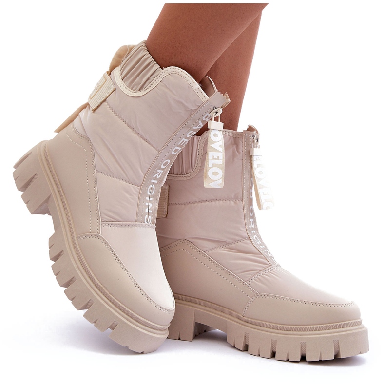 NEWS Bottes de neige hautes isolées pour femmes Beige Freoc NEWS Bottes de neige hautes isolées pour femmes Beige Freoc
