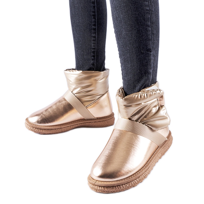 Bottes de neige courtes brillantes marron de Delaune brun Bottes de neige courtes brillantes marron de Delaune brun