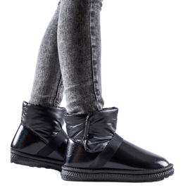 Boots de neige courtes Delaune noires brillantes le noir Boots de neige courtes Delaune noires brillantes le noir