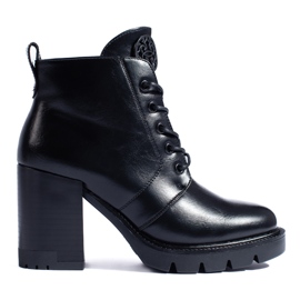 W. Potocki Bottines à talons hauts femme Potocki noires le noir