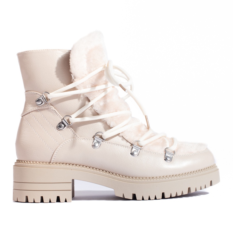 W. Potocki Bottes de neige femme beiges avec fourrure Potocki W. Potocki Bottes de neige femme beiges avec fourrure Potocki