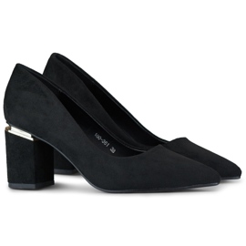 Escarpins femme à talons hauts en daim noir le noir