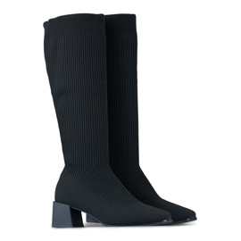Bottines chaussettes femme noires à tige élastique