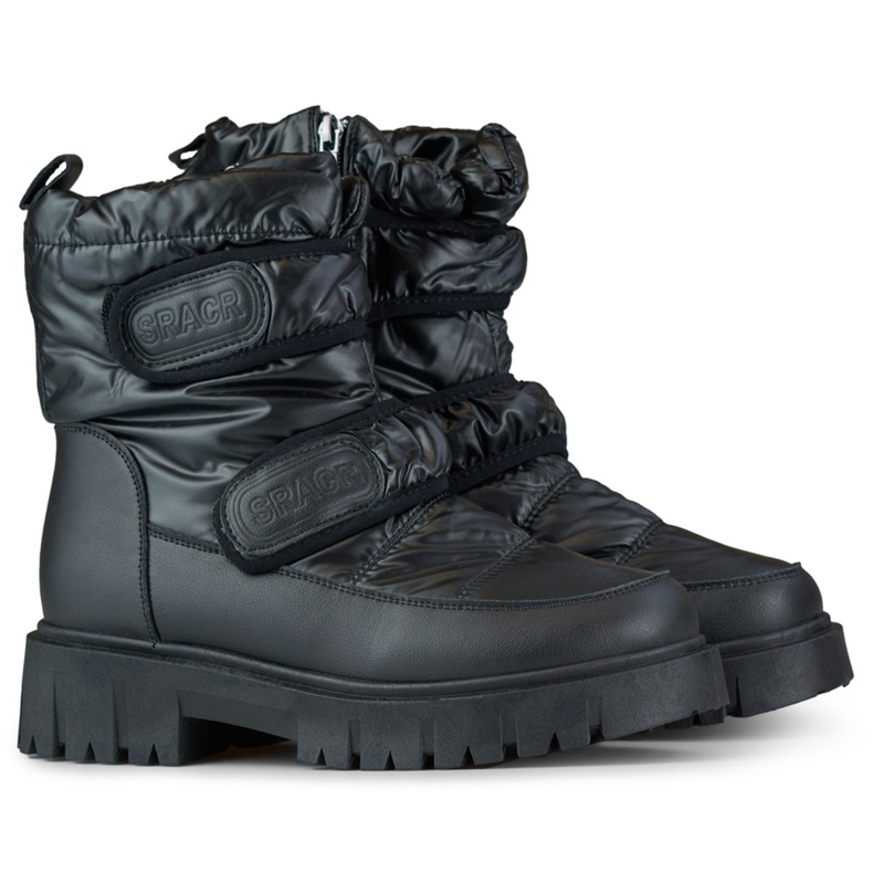 Bottes de neige chaudes pour femmes avec velcro Laila le noir