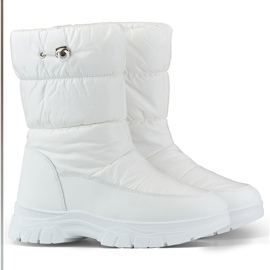 Bottes d'hiver hautes pour femmes avec revers, bottes de neige blanches Bottes d'hiver hautes pour femmes avec revers, bottes de neige blanches