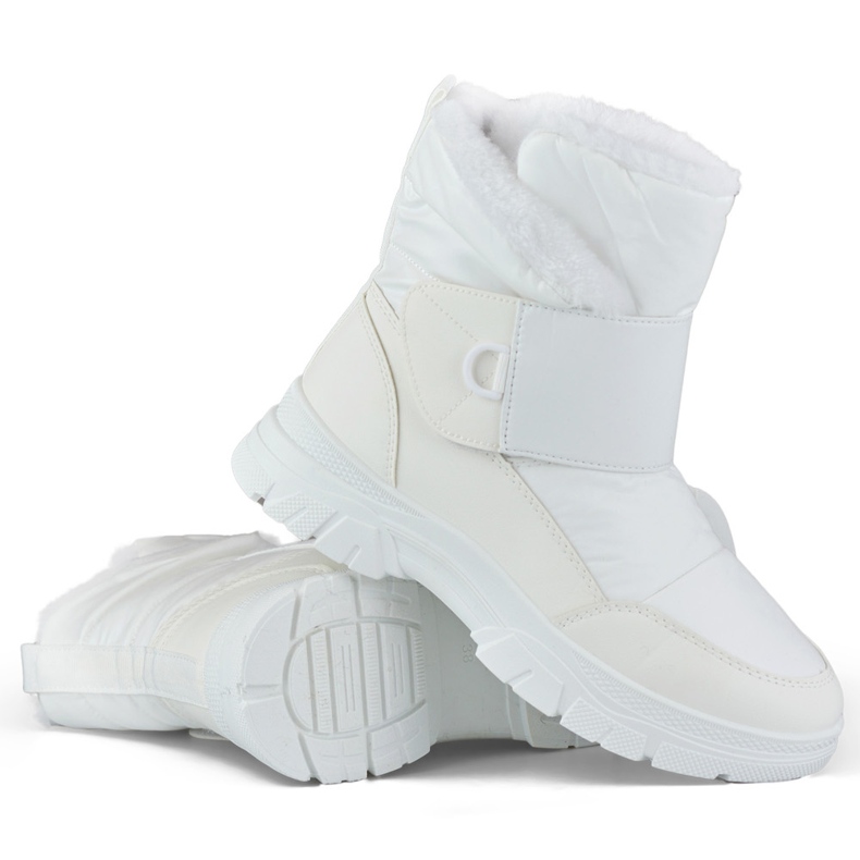 Bottes de neige blanches avec Velcro, bottes isolées pour l'hiver Bottes de neige blanches avec Velcro, bottes isolées pour l'hiver