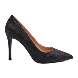 Talons hauts Klonisa noirs décorés de paillettes le noir